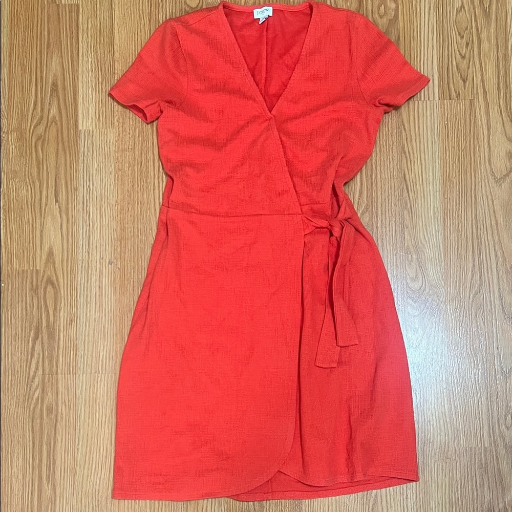 J. Crew red knee-length wrap dress